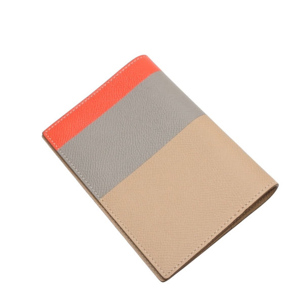 HERMES Notebook Cover Agenda X Engraved Vaux Epson Beige Gray Orange Good Condition Used 4a000791