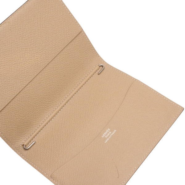 HERMES Notebook Cover Agenda X Engraved Vaux Epson Beige Gray Orange Good Condition Used 4a000791