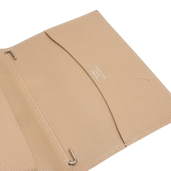 HERMES Notebook Cover Agenda X Engraved Vaux Epson Beige Gray Orange Good Condition Used 4a000791