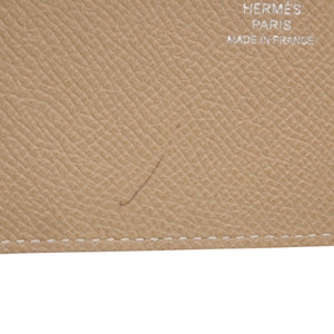 HERMES Notebook Cover Agenda X Engraved Vaux Epson Beige Gray Orange Good Condition Used 4a000791