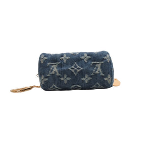 極美品 LOUIS VUITTON ルイヴィトン モノグラムデニム ミニ トゥルース スピーディPM M95082 ストラップ ブルー 中古 4a001032