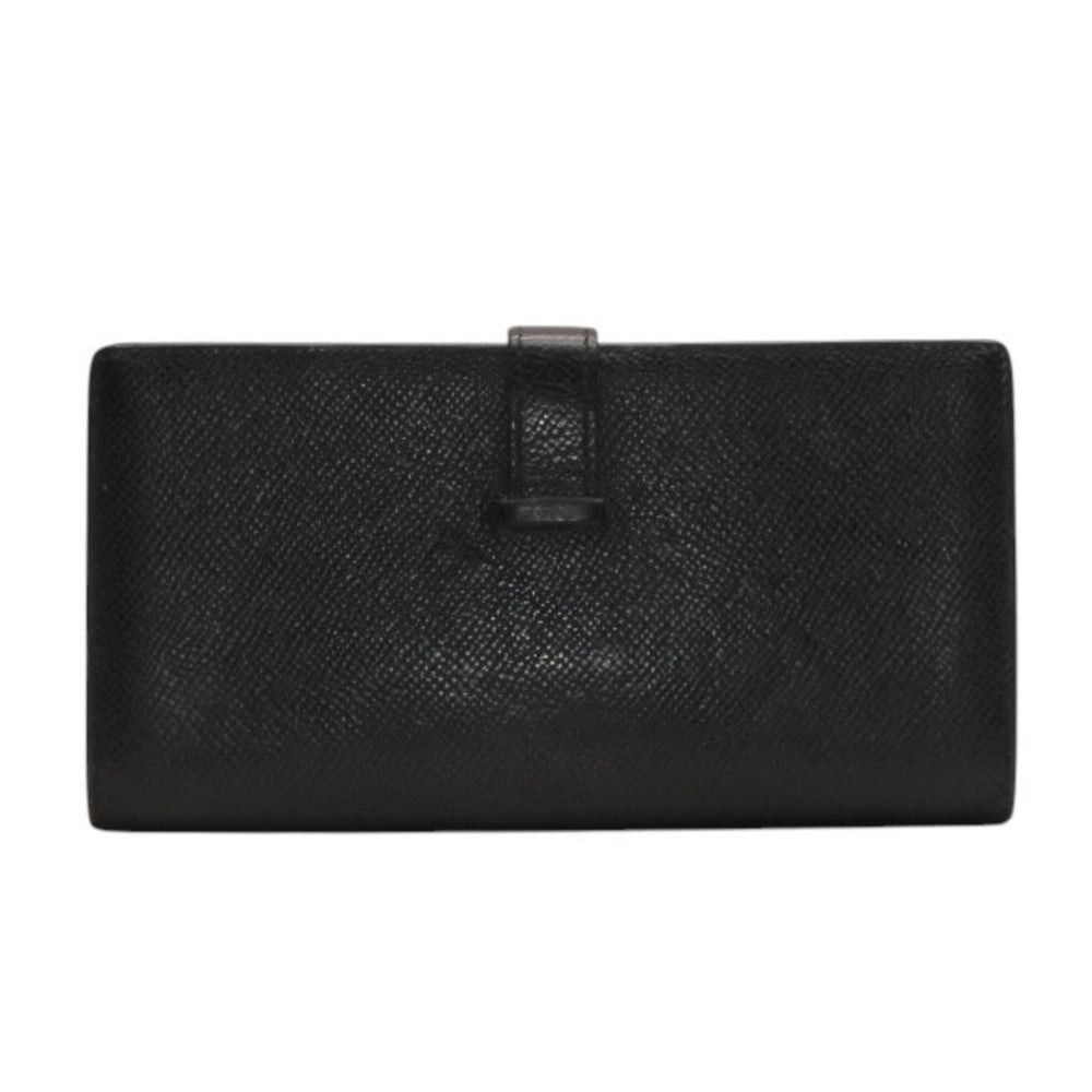 HERMES エルメス ベアンスフレ ヴォーエプソン 長財布 ゴールド金具 C刻印 フランス製 ブラック ゴールド金具 美品 中古 4a000834