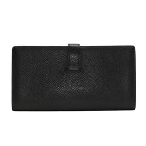 HERMES Hermes Bear Souffle Vaux Epson Long Wallet Gold Hardware C Stamp Made in France Black Gold Hardware Good Condition Used 4a000834