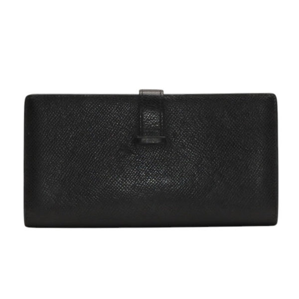 HERMES Hermes Bear Souffle Vaux Epson Long Wallet Gold Hardware C Stamp Made in France Black Gold Hardware Good Condition Used 4a000834