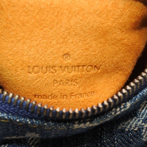 極美品 LOUIS VUITTON ルイヴィトン モノグラムデニム ミニ トゥルース スピーディPM M95082 ストラップ ブルー 中古 4a001032