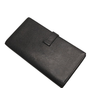HERMES Hermes Bear Souffle Vaux Epson Long Wallet Gold Hardware C Stamp Made in France Black Gold Hardware Good Condition Used 4a000834