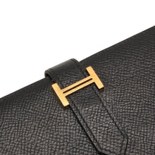 画像をギャラリービューアに読み込む, HERMES エルメス ベアンスフレ ヴォーエプソン 長財布 ゴールド金具 C刻印 フランス製 ブラック ゴールド金具 美品 中古 4a000834