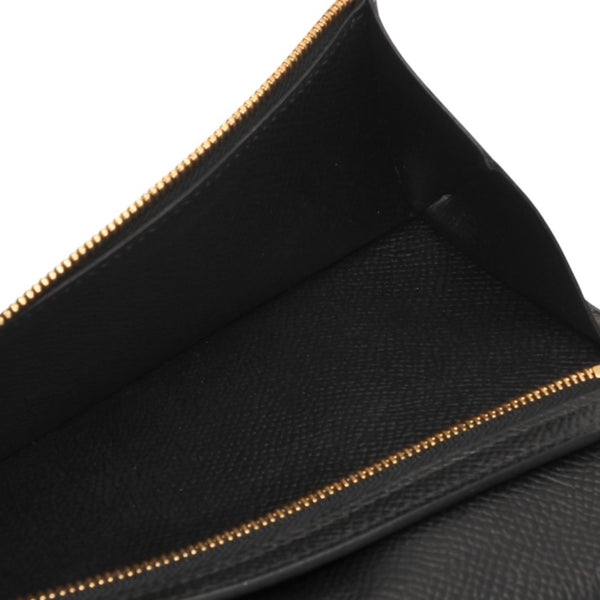 HERMES Hermes Bear Souffle Vaux Epson Long Wallet Gold Hardware C Stamp Made in France Black Gold Hardware Good Condition Used 4a000834