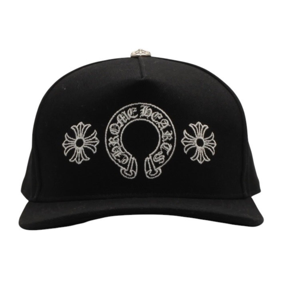 新品未使用 CHROME HEARTS クロムハーツ 5PANEL SNAPBACK CAP 5パネル スナップバックキャップ ONE SIZE 51-61cm ブラック 中古 4a001306