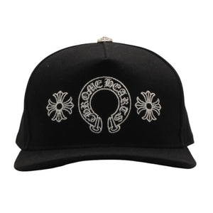 New and unused CHROME HEARTS 5PANEL SNAPBACK CAP 5 panel snapback cap ONE SIZE 51-61cm Black Used 4a001306