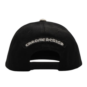 New and unused CHROME HEARTS 5PANEL SNAPBACK CAP 5 panel snapback cap ONE SIZE 51-61cm Black Used 4a001306