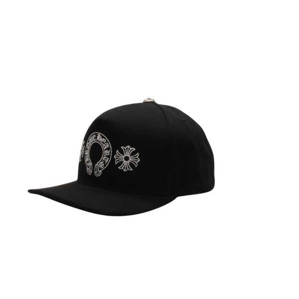 New and unused CHROME HEARTS 5PANEL SNAPBACK CAP 5 panel snapback cap ONE SIZE 51-61cm Black Used 4a001306
