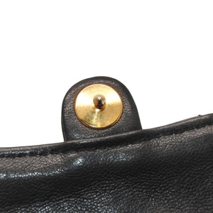 Very Good Condition CHANEL Micromatelasse Chain Shoulder Bag No. 1 Coco Mark Lambskin Black Gold Hardware Used 4a000935
