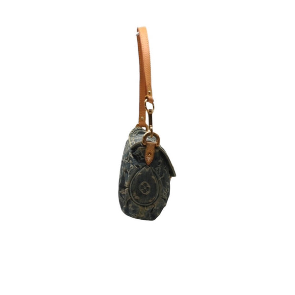 LOUIS VUITTON Mini Pretty One Shoulder Bag M95050 Monogram Denim Indigo Blue Good Condition Used 4a001216
