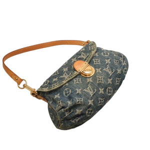 LOUIS VUITTON Mini Pretty One Shoulder Bag M95050 Monogram Denim Indigo Blue Good Condition Used 4a001216