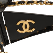 画像をギャラリービューアに読み込む, CHANEL シャネル チェーンサングラス アイウェア 0027 901 ココマーク ブラック ゴールド ヴィンテージ 美品 中古 4a000944