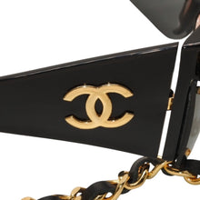 画像をギャラリービューアに読み込む, CHANEL シャネル チェーンサングラス アイウェア 0027 901 ココマーク ブラック ゴールド ヴィンテージ 美品 中古 4a000944