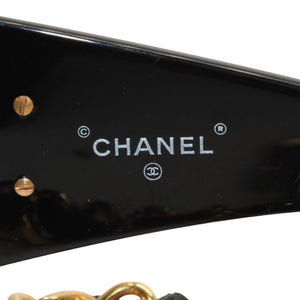 CHANEL Chain Sunglasses Eyewear 0027 901 Coco Mark Black Gold Vintage Good Condition Used 4a000944