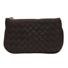 極美品 Bottega Veneta ボッテガヴェネタ イントレチャート コインケース カードケース レザー ブラウン シルバー金具 中古 4a000790