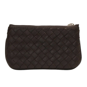 極美品 Bottega Veneta ボッテガヴェネタ イントレチャート コインケース カードケース レザー ブラウン シルバー金具 中古 4a000790