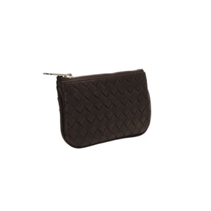 極美品 Bottega Veneta ボッテガヴェネタ イントレチャート コインケース カードケース レザー ブラウン シルバー金具 中古 4a000790