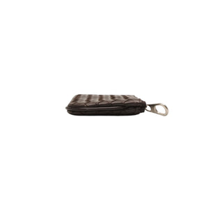 極美品 Bottega Veneta ボッテガヴェネタ イントレチャート コインケース カードケース レザー ブラウン シルバー金具 中古 4a000790