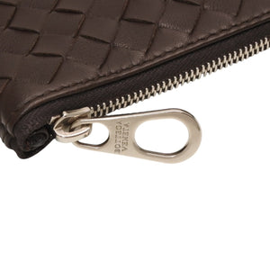 極美品 Bottega Veneta ボッテガヴェネタ イントレチャート コインケース カードケース レザー ブラウン シルバー金具 中古 4a000790