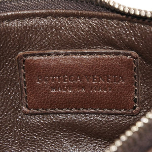 極美品 Bottega Veneta ボッテガヴェネタ イントレチャート コインケース カードケース レザー ブラウン シルバー金具 中古 4a000790