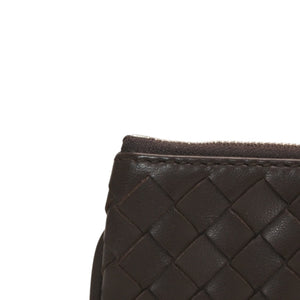極美品 Bottega Veneta ボッテガヴェネタ イントレチャート コインケース カードケース レザー ブラウン シルバー金具 中古 4a000790
