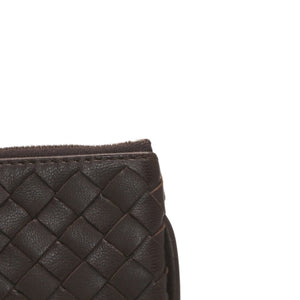 極美品 Bottega Veneta ボッテガヴェネタ イントレチャート コインケース カードケース レザー ブラウン シルバー金具 中古 4a000790