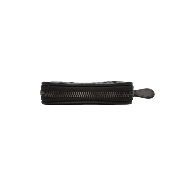 極美品 Bottega Veneta ボッテガヴェネタ イントレチャート コインケース カードケース レザー ブラック ブラック金具 中古 4a000756