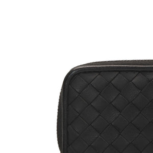 極美品 Bottega Veneta ボッテガヴェネタ イントレチャート コインケース カードケース レザー ブラック ブラック金具 中古 4a000756
