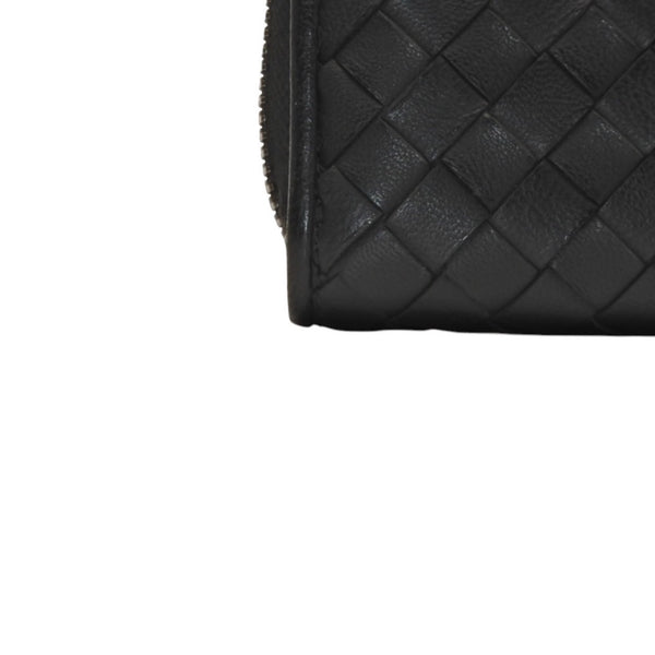 極美品 Bottega Veneta ボッテガヴェネタ イントレチャート コインケース カードケース レザー ブラック ブラック金具 中古 4a000756