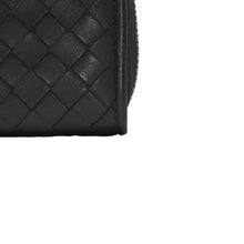 画像をギャラリービューアに読み込む, 極美品 Bottega Veneta ボッテガヴェネタ イントレチャート コインケース カードケース レザー ブラック ブラック金具 中古 4a000756