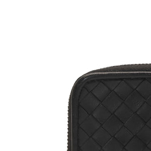 極美品 Bottega Veneta ボッテガヴェネタ イントレチャート コインケース カードケース レザー ブラック ブラック金具 中古 4a000756