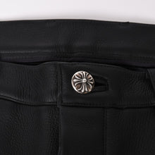 画像をギャラリービューアに読み込む, 新品未使用 CHROME HEARTS クロムハーツ LTHR PANTS レザーパンツ サイズ36 クロスボールボタン ブラック シルバー925 中古 4a003605