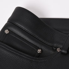 画像をギャラリービューアに読み込む, 新品未使用 CHROME HEARTS クロムハーツ LTHR PANTS レザーパンツ サイズ36 クロスボールボタン ブラック シルバー925 中古 4a003605