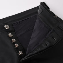 画像をギャラリービューアに読み込む, 新品未使用 CHROME HEARTS クロムハーツ LTHR PANTS レザーパンツ サイズ36 クロスボールボタン ブラック シルバー925 中古 4a003605
