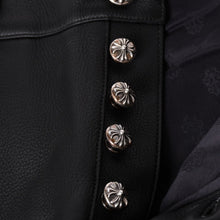 画像をギャラリービューアに読み込む, 新品未使用 CHROME HEARTS クロムハーツ LTHR PANTS レザーパンツ サイズ36 クロスボールボタン ブラック シルバー925 中古 4a003605