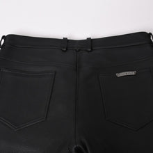 画像をギャラリービューアに読み込む, 新品未使用 CHROME HEARTS クロムハーツ LTHR PANTS レザーパンツ サイズ36 クロスボールボタン ブラック シルバー925 中古 4a003605