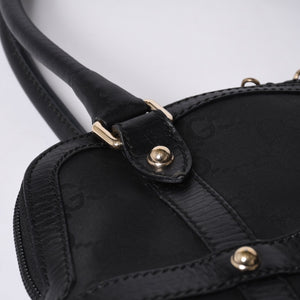 GUCCI グッチ インターロッキングG ワンショルダーバッグ 253341 ブラック レザー GGキャンバス ゴールド金具 美品 中古 4a001093