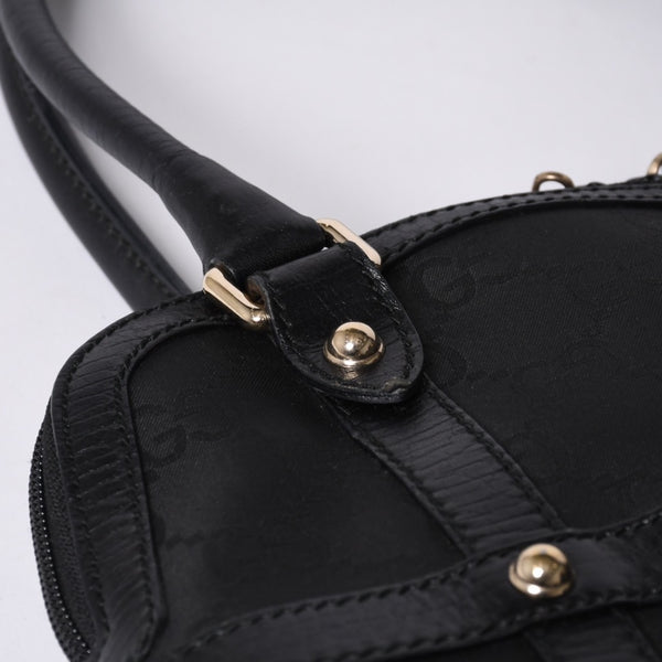 GUCCI グッチ インターロッキングG ワンショルダーバッグ 253341 ブラック レザー GGキャンバス ゴールド金具 美品 中古 4a001093