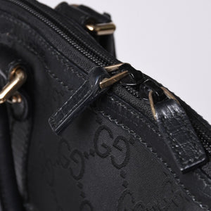 GUCCI グッチ インターロッキングG ワンショルダーバッグ 253341 ブラック レザー GGキャンバス ゴールド金具 美品 中古 4a001093