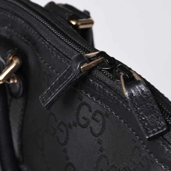GUCCI グッチ インターロッキングG ワンショルダーバッグ 253341 ブラック レザー GGキャンバス ゴールド金具 美品 中古 4a001093
