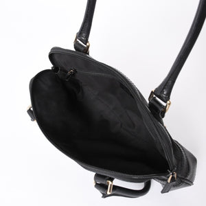 GUCCI グッチ インターロッキングG ワンショルダーバッグ 253341 ブラック レザー GGキャンバス ゴールド金具 美品 中古 4a001093
