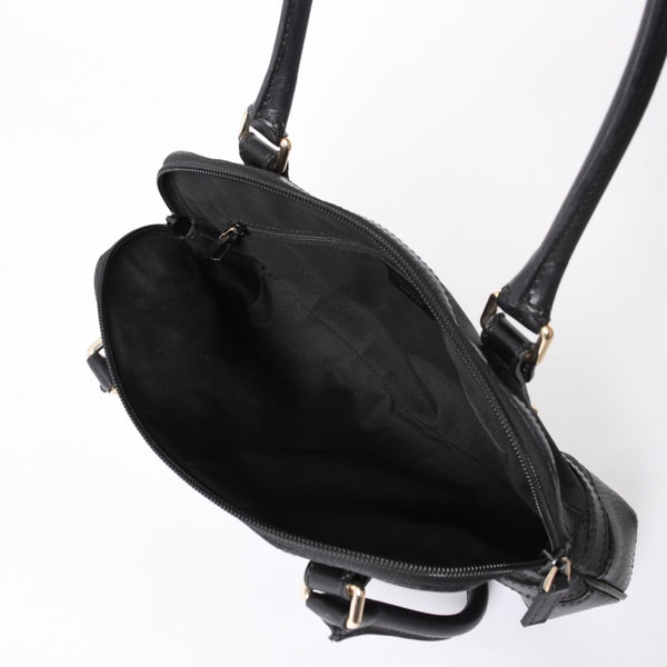GUCCI グッチ インターロッキングG ワンショルダーバッグ 253341 ブラック レザー GGキャンバス ゴールド金具 美品 中古 4a001093