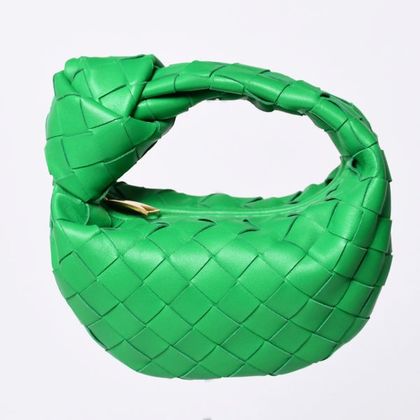 新品同様 BOTTEGAVENETA ボッテガヴェネタ ミニ ジョディ ハンドバッグ パラキート グリーン ラムレザー カーフレザー 中古 4a001222