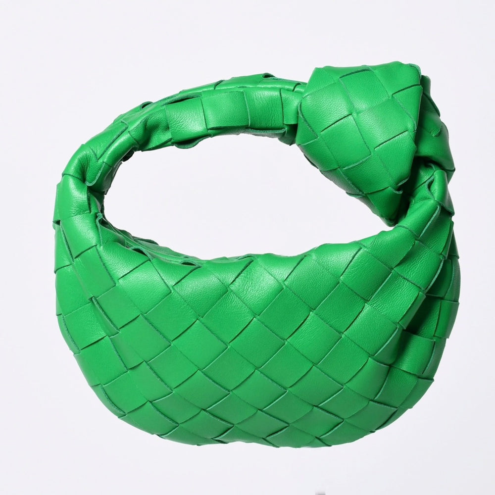 新品同様 BOTTEGAVENETA ボッテガヴェネタ ミニ ジョディ ハンドバッグ パラキート グリーン ラムレザー カーフレザー 中古 4a001222