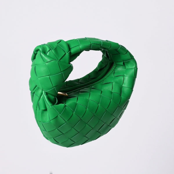 新品同様 BOTTEGAVENETA ボッテガヴェネタ ミニ ジョディ ハンドバッグ パラキート グリーン ラムレザー カーフレザー 中古 4a001222