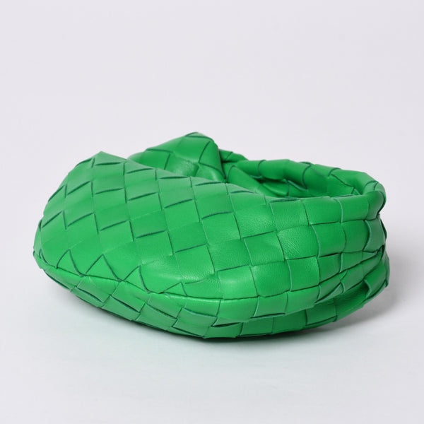 新品同様 BOTTEGAVENETA ボッテガヴェネタ ミニ ジョディ ハンドバッグ パラキート グリーン ラムレザー カーフレザー 中古 4a001222